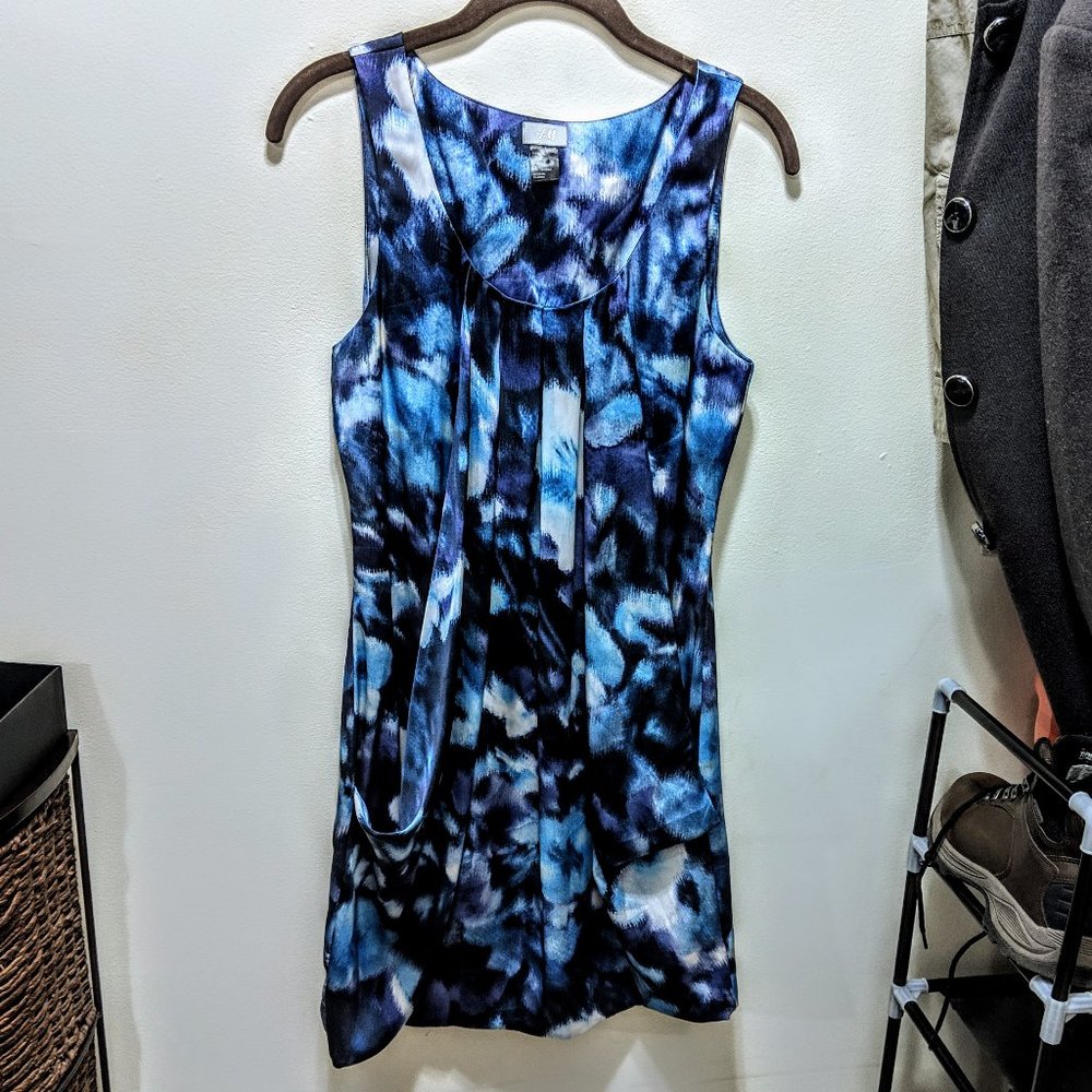 Blue silky dress